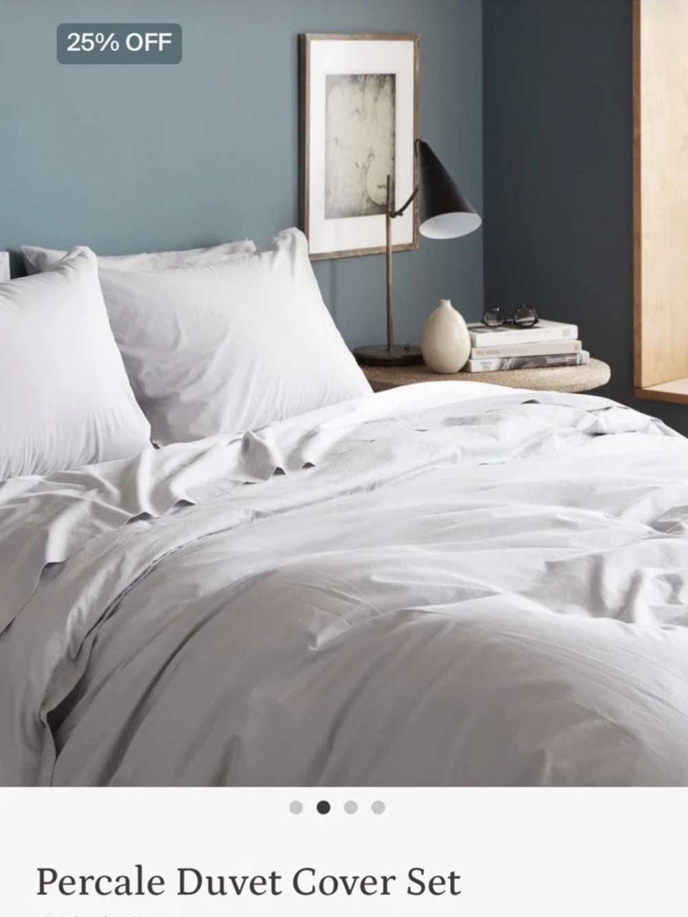 Parachute gray Percale Duvet Cover king/ cal king